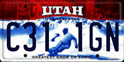 UT license plate C311GN