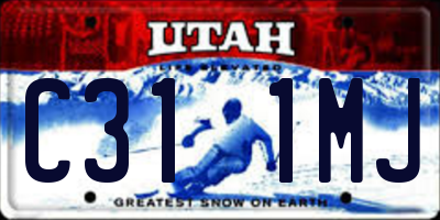 UT license plate C311MJ