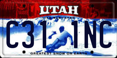 UT license plate C311NC