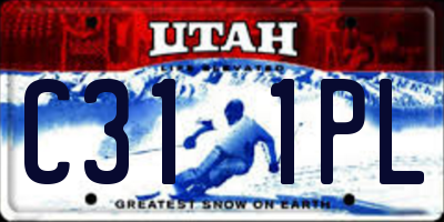 UT license plate C311PL