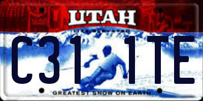 UT license plate C311TE