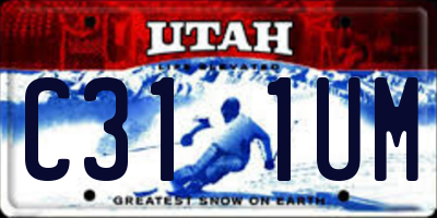 UT license plate C311UM