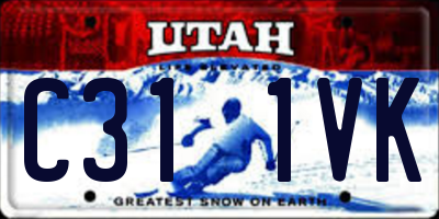 UT license plate C311VK