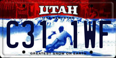UT license plate C311WF