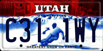 UT license plate C311WY