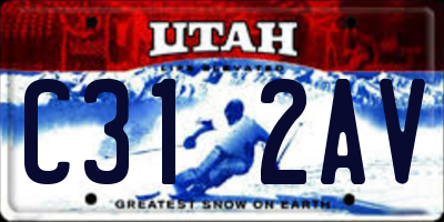 UT license plate C312AV