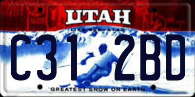 UT license plate C312BD