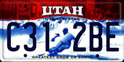 UT license plate C312BE