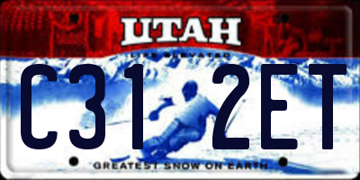 UT license plate C312ET