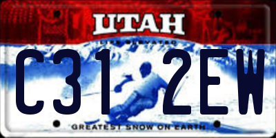 UT license plate C312EW