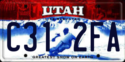 UT license plate C312FA