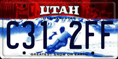 UT license plate C312FF