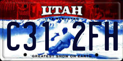UT license plate C312FH