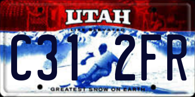UT license plate C312FR