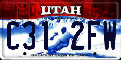 UT license plate C312FW