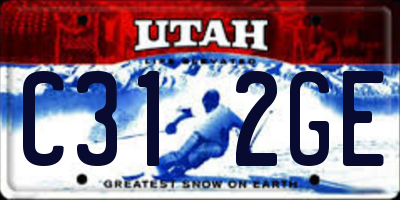 UT license plate C312GE