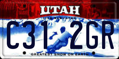 UT license plate C312GR
