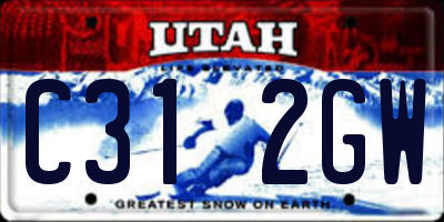 UT license plate C312GW