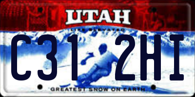 UT license plate C312HI