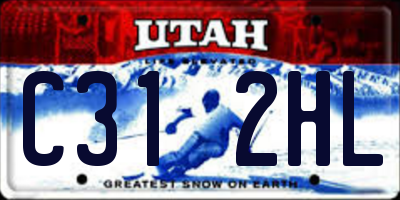 UT license plate C312HL