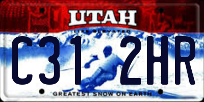 UT license plate C312HR