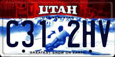 UT license plate C312HV