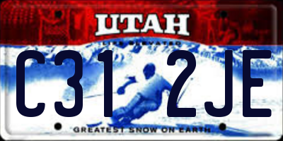 UT license plate C312JE