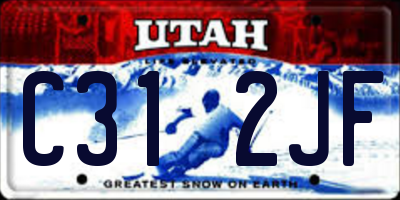 UT license plate C312JF
