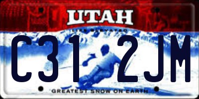 UT license plate C312JM
