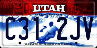 UT license plate C312JV
