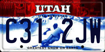 UT license plate C312JW