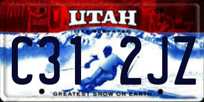 UT license plate C312JZ