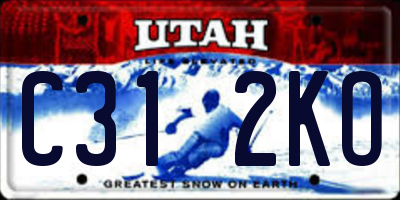 UT license plate C312KO