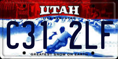 UT license plate C312LF