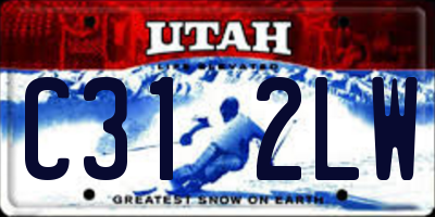 UT license plate C312LW