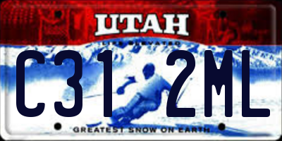 UT license plate C312ML