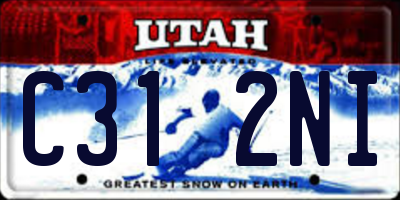 UT license plate C312NI