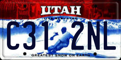 UT license plate C312NL