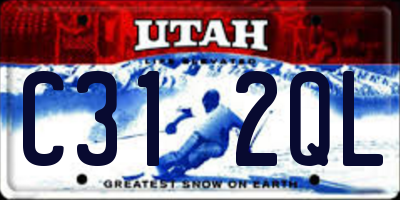 UT license plate C312QL