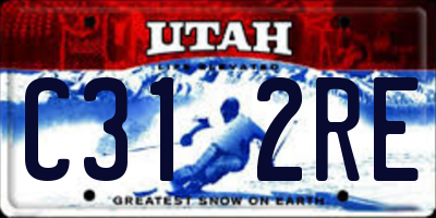 UT license plate C312RE