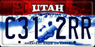 UT license plate C312RR