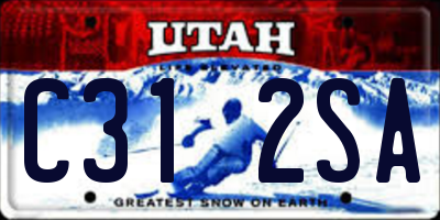 UT license plate C312SA