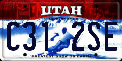 UT license plate C312SE