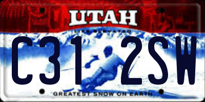 UT license plate C312SW
