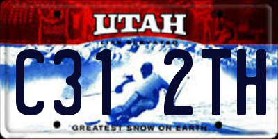 UT license plate C312TH