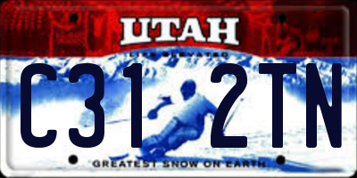 UT license plate C312TN