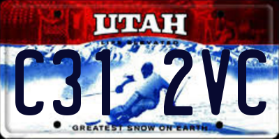 UT license plate C312VC