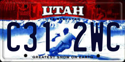 UT license plate C312WC