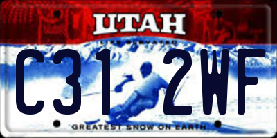 UT license plate C312WF