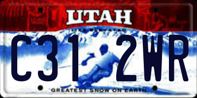UT license plate C312WR
